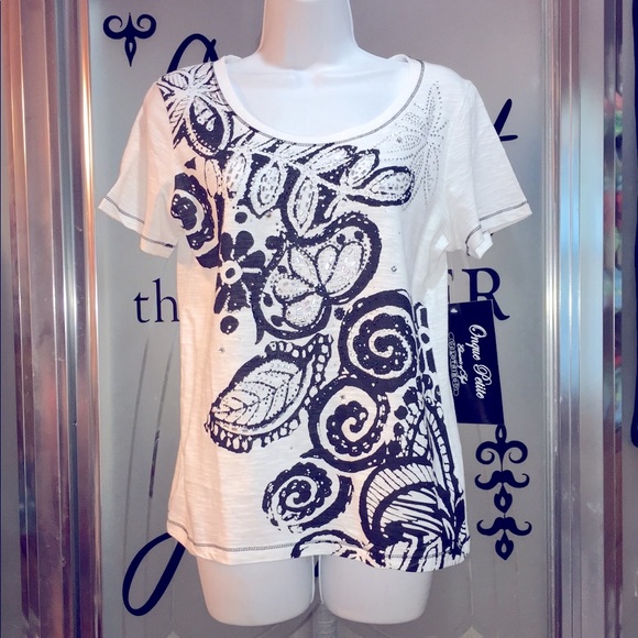 🆕Gorgeous NWT black n white sparkle shirt - Picture 5 of 14